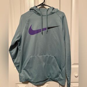 Nike Women’s Teal and Purple Logo Hoodie